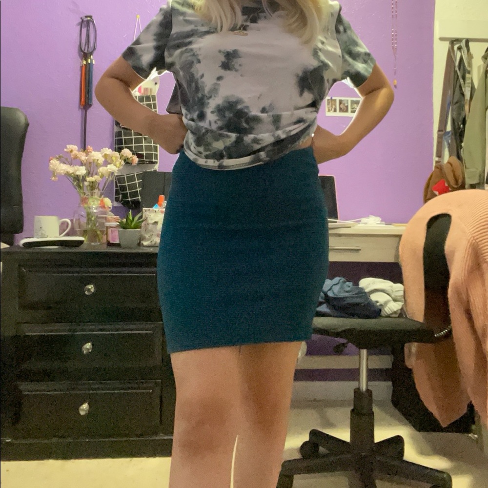 Turquoise mini skirt